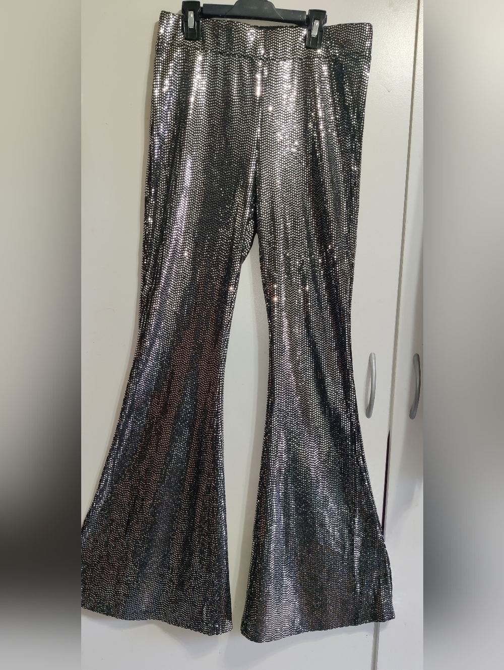 Chelsea & Violet Metallic Silver Wide-Leg Pants ✨